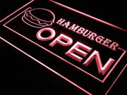 Hamburger Open LED Light Sign - LED Gift Works