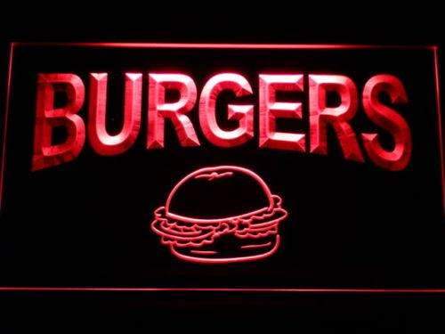 Hamburgers Burgers LED Light Sign - LED Gift Works