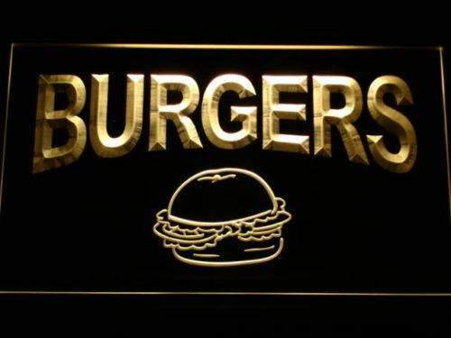 Hamburgers Burgers LED Light Sign - LED Gift Works