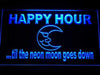Happy Hour Blue Moon LED Light Sign - Way Up Gifts