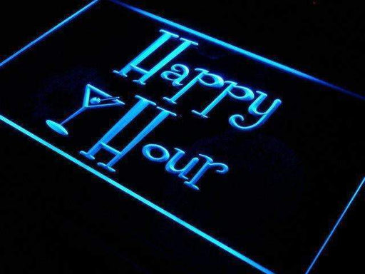 Happy Hour Cocktails LED Light Sign - LED Gift Works