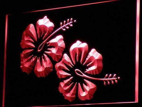 Hawaiian Hibiscus Flower LED Light Sign - LED Gift Works