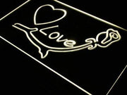 Heart Flower Love LED Light Sign - LED Gift Works