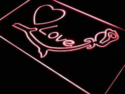 Heart Flower Love LED Light Sign - Way Up Gifts