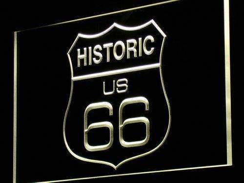 Historic Route 66 LED Light Sign - LED Gift Works