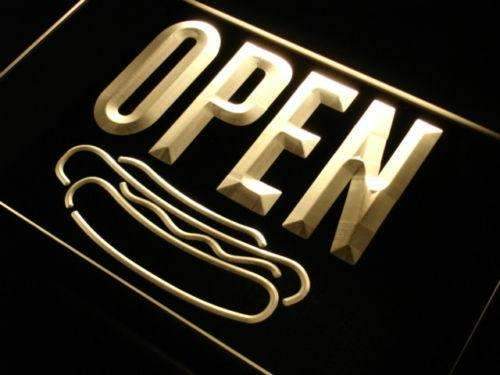 Hot Dogs Open LED Light Sign - LED Gift Works