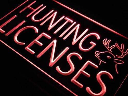 Hunting Licenses LED Light Sign - LED Gift Works