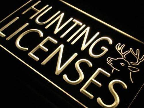 Hunting Licenses LED Light Sign - LED Gift Works