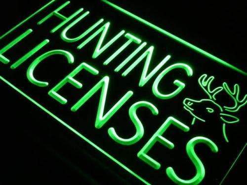 Hunting Licenses LED Light Sign - LED Gift Works