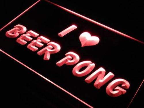 I Love Beer Pong LED Light Sign - Way Up Gifts