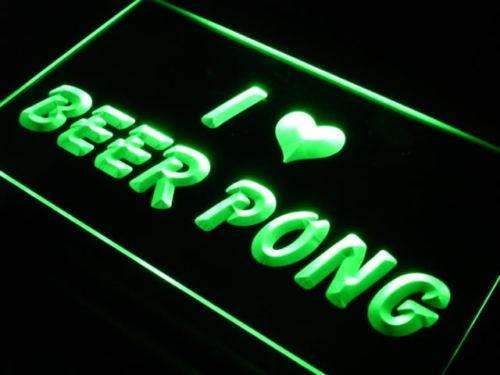 I Love Beer Pong LED Light Sign - LED Gift Works