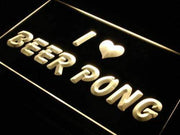 I Love Beer Pong LED Light Sign - LED Gift Works