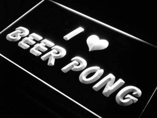 I Love Beer Pong LED Light Sign - LED Gift Works