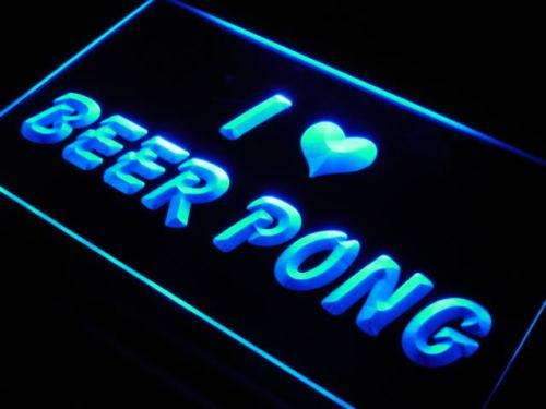 I Love Beer Pong LED Light Sign - LED Gift Works