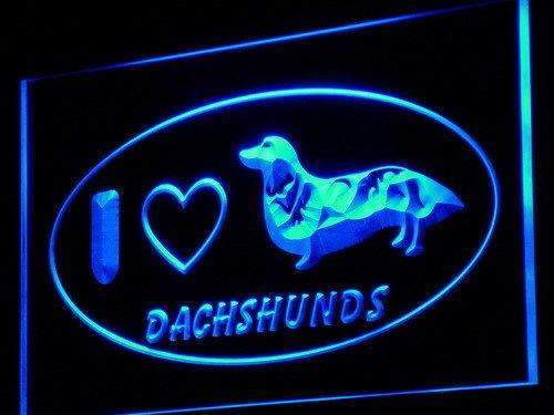 I Love Dachshunds LED Light Sign - LED Gift Works