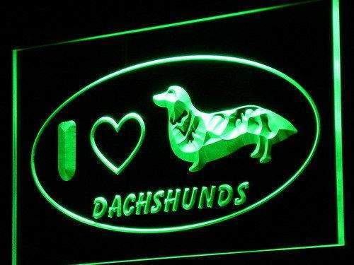 I Love Dachshunds LED Light Sign - LED Gift Works