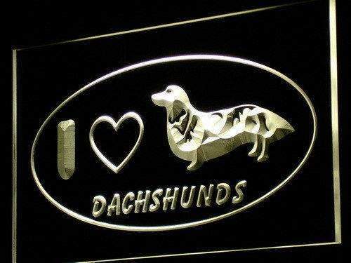 I Love Dachshunds LED Light Sign - Way Up Gifts