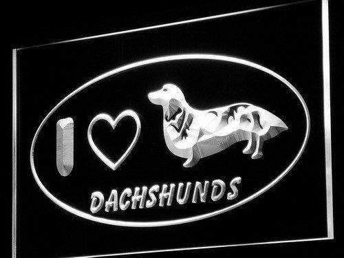 I Love Dachshunds LED Light Sign - Way Up Gifts