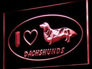 I Love Dachshunds LED Light Sign - LED Gift Works