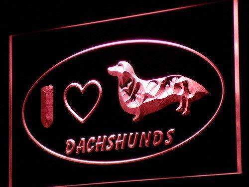 I Love Dachshunds LED Light Sign - LED Gift Works