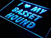 I Love My Basset Hound LED Light Sign - LED Gift Works