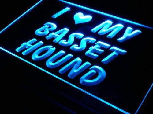I Love My Basset Hound LED Light Sign - LED Gift Works