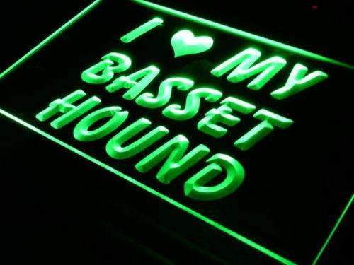 I Love My Basset Hound LED Light Sign - LED Gift Works