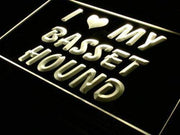 I Love My Basset Hound LED Light Sign - LED Gift Works