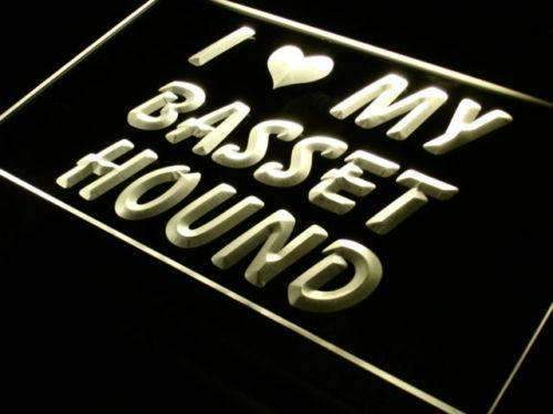 I Love My Basset Hound LED Light Sign - Way Up Gifts