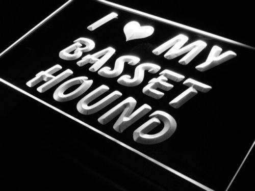I Love My Basset Hound LED Light Sign - LED Gift Works
