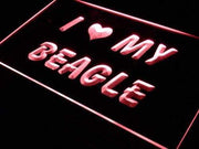 I Love My Beagle LED Light Sign - LED Gift Works