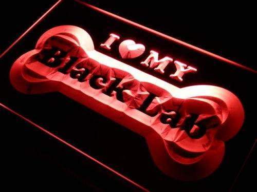 I Love My Black Labrador Retriever LED Light Sign - LED Gift Works