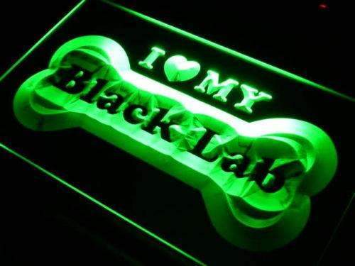 I Love My Black Labrador Retriever LED Light Sign - LED Gift Works