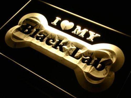 I Love My Black Labrador Retriever LED Light Sign - LED Gift Works