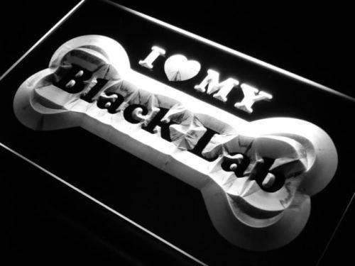 I Love My Black Labrador Retriever LED Light Sign - LED Gift Works