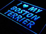 I Love My Boston Terrier LED Light Sign - LED Gift Works