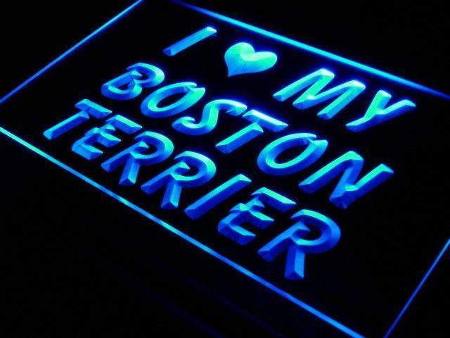 I Love My Boston Terrier LED Light Sign - LED Gift Works