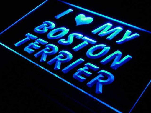 I Love My Boston Terrier LED Light Sign - LED Gift Works