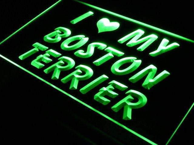 I Love My Boston Terrier LED Light Sign - LED Gift Works