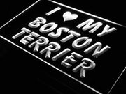 I Love My Boston Terrier LED Light Sign - LED Gift Works