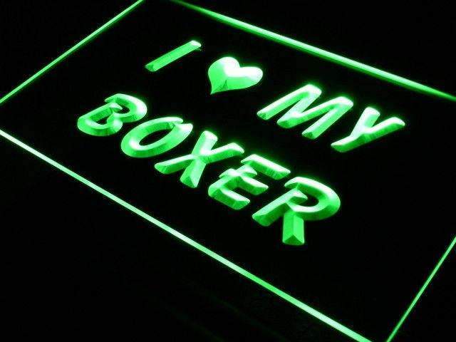 I Love My Boxer LED Light Sign - LED Gift Works