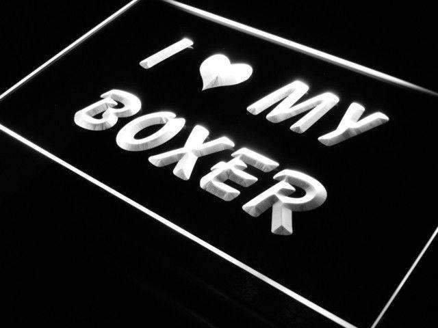 I Love My Boxer LED Light Sign - LED Gift Works