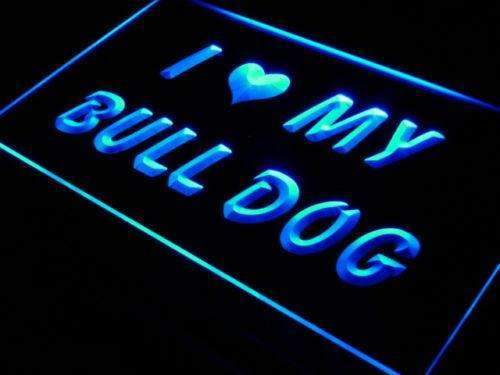I Love My Bull Dog LED Light Sign - Way Up Gifts