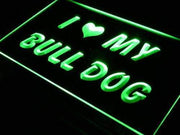 I Love My Bull Dog LED Light Sign - LED Gift Works