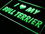 I Love My Bull Terrier LED Light Sign - LED Gift Works