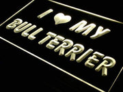 I Love My Bull Terrier LED Light Sign - LED Gift Works