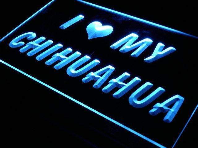 I Love My Chihuahua LED Light Sign - LED Gift Works