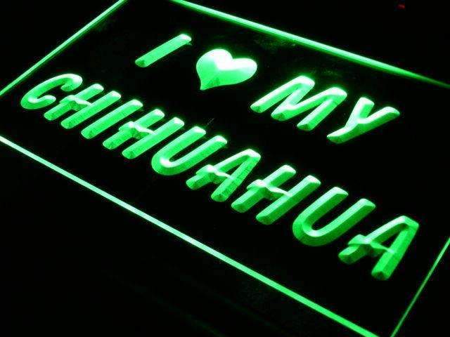 I Love My Chihuahua LED Light Sign - LED Gift Works