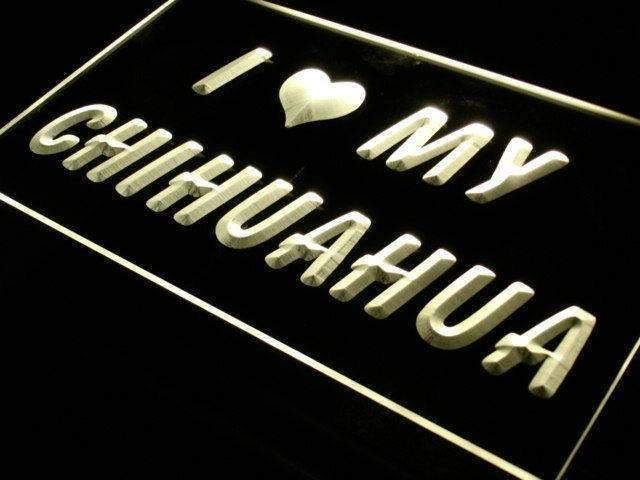 I Love My Chihuahua LED Light Sign - Way Up Gifts
