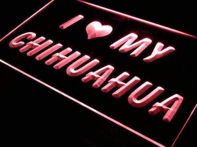 I Love My Chihuahua LED Light Sign - LED Gift Works